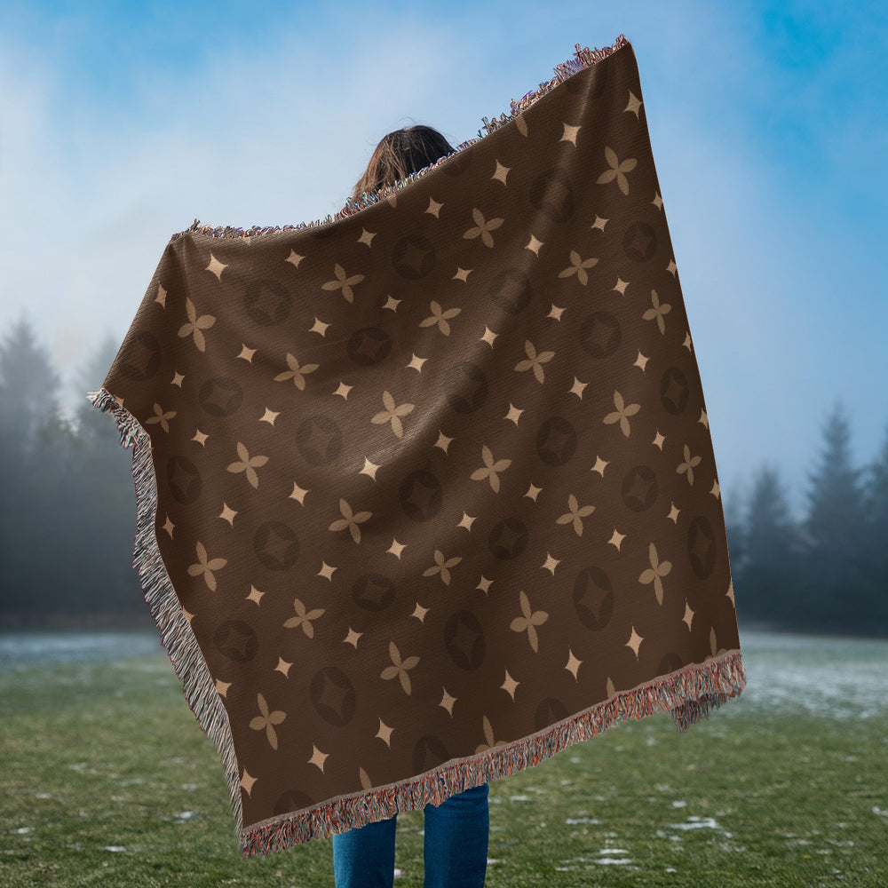 Custom Brown Temple Designer Heirloom Artwork Woven Blanket