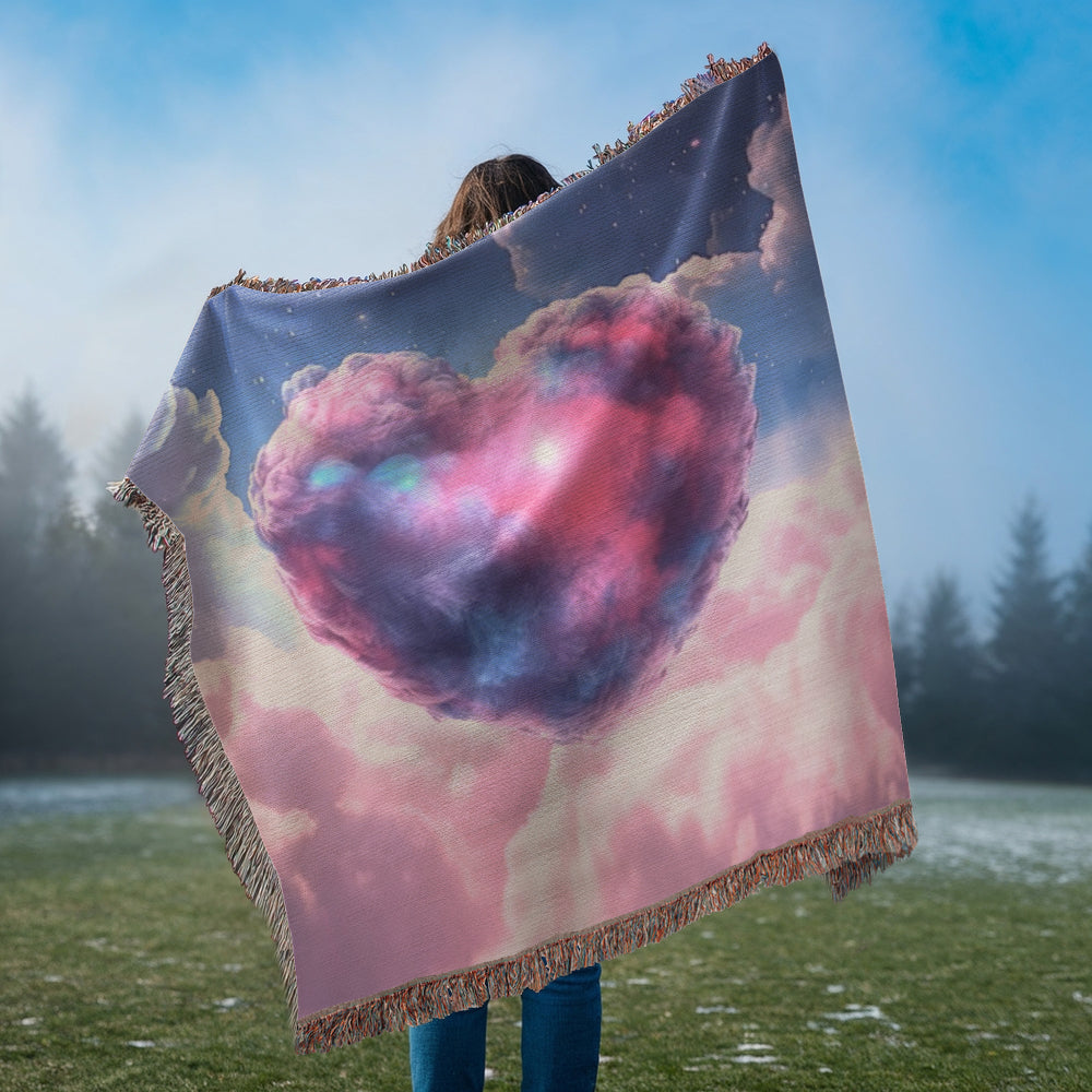 Cotton Candy Clouds II Design Heirloom Artwork Woven Blanket