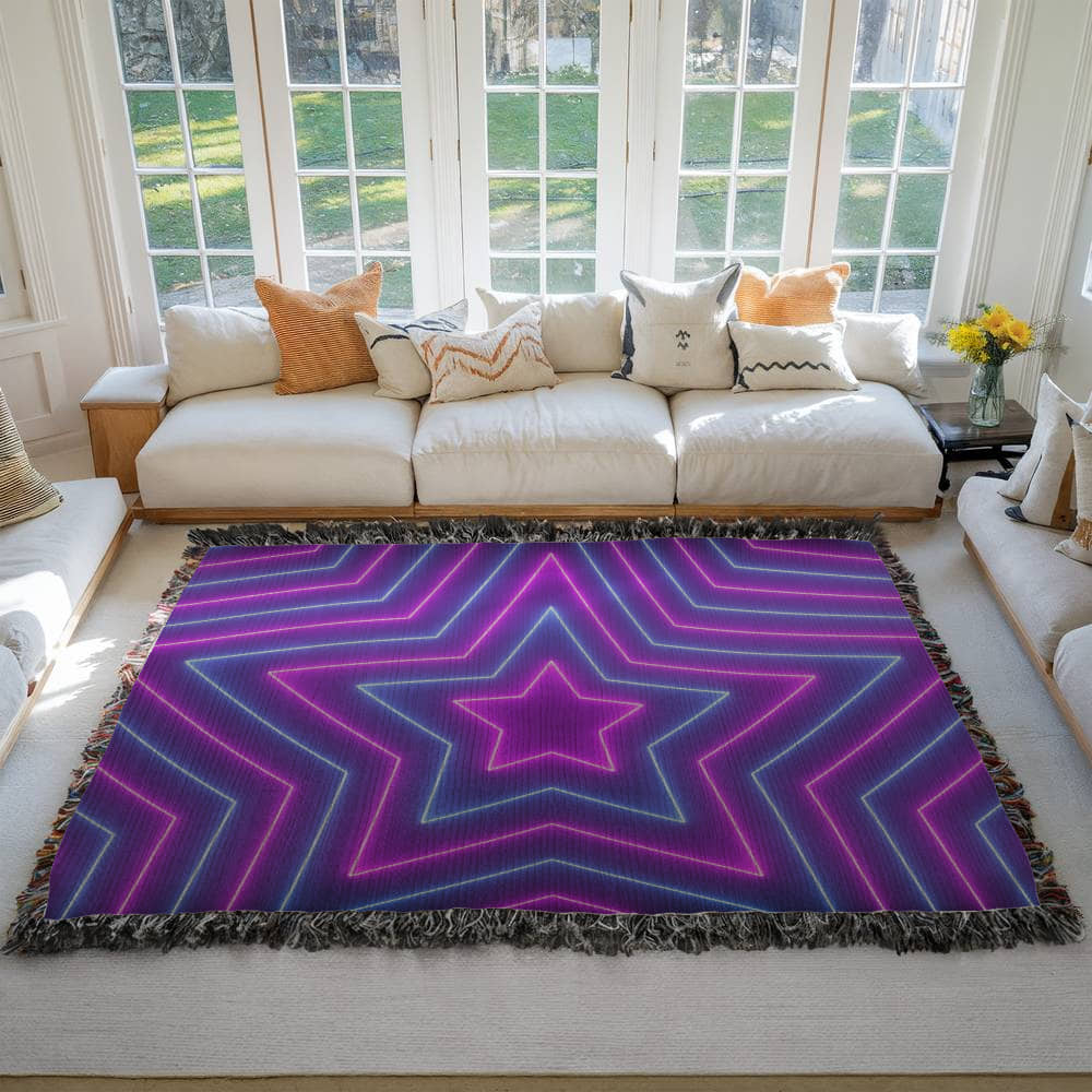 Custom Design Star Purple Echo Heirloom Artwork Woven Blanket