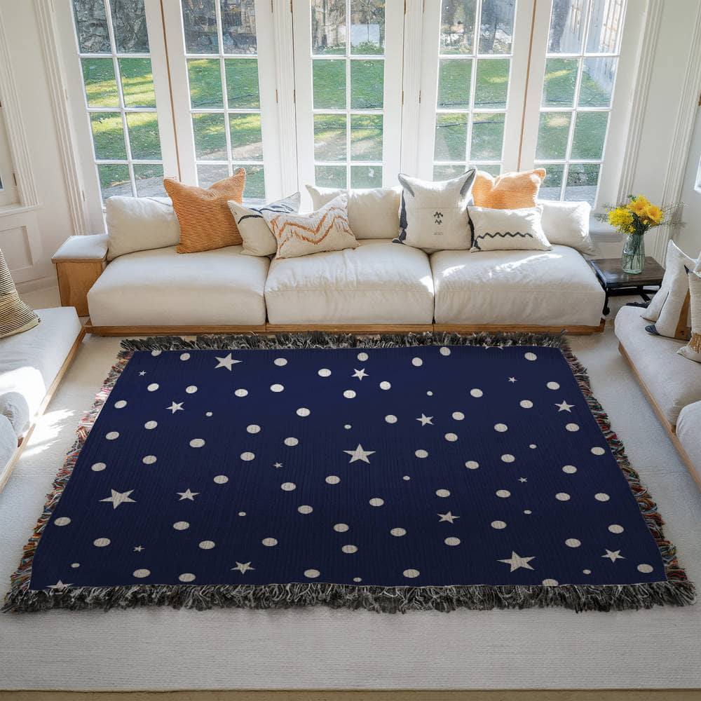 Custom Designer Dark Starry Night Heirloom Artwork Woven Blanket