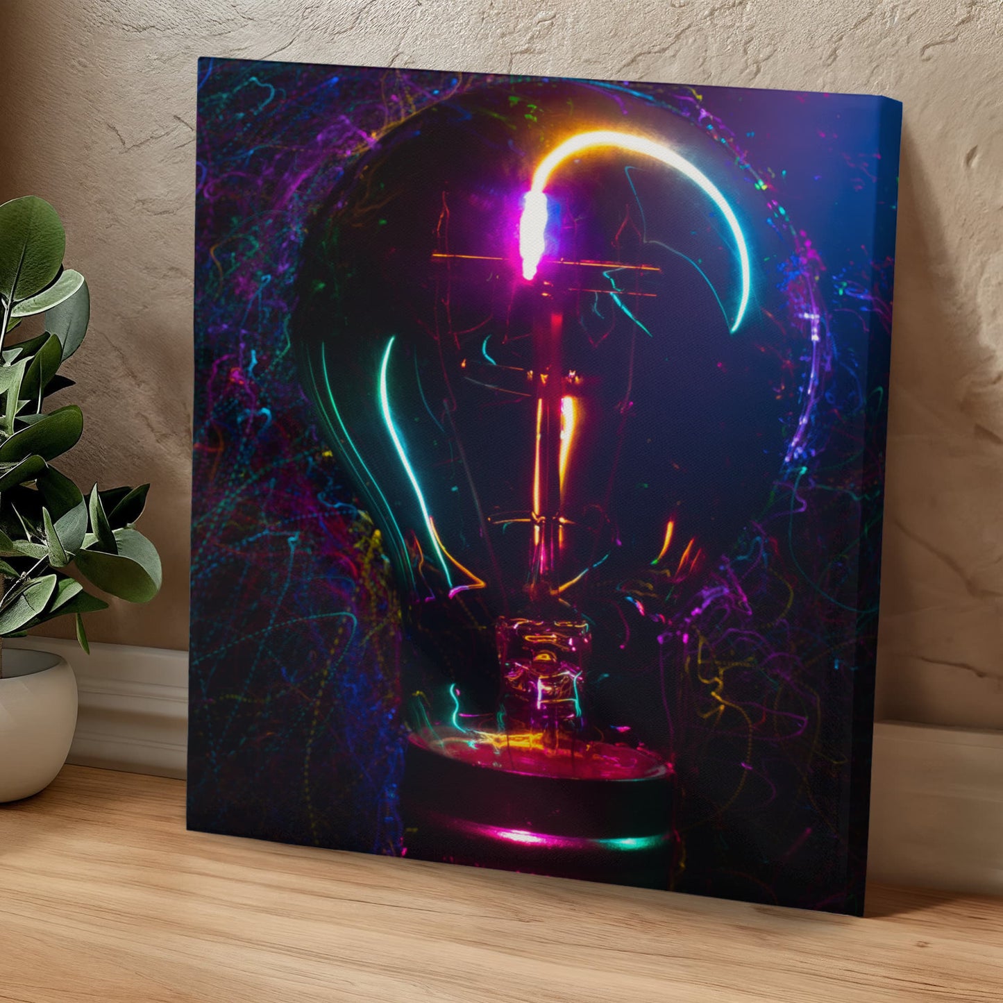 Gradient Light Bulb Canvas