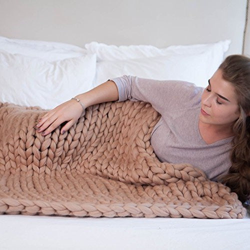 COZY COMFORTABLE WOVEN BLANKET Yarn Hand-Woven Blanket Knitted Wool blanket Soft Thick Yarn