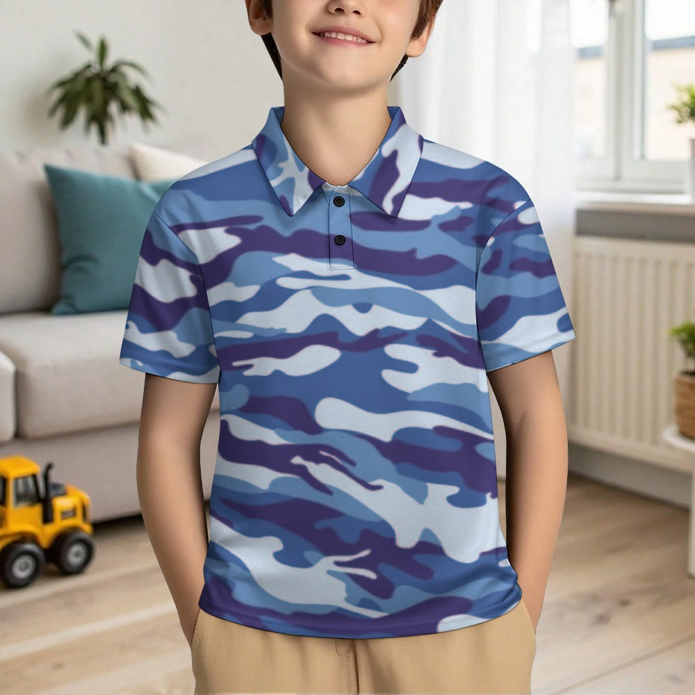 KSC's Exclusive Kids Designs- Young Men's/Boys New Kid's Shoulder buttoned polo shirt