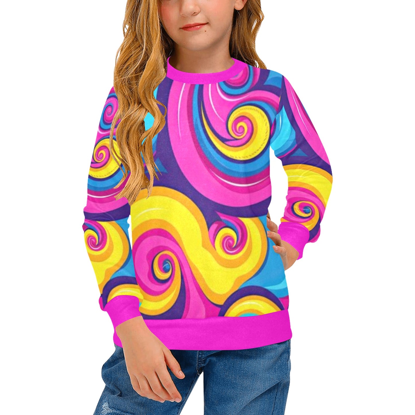 KSC's Designs Girl's Crew Neck Sweaters
