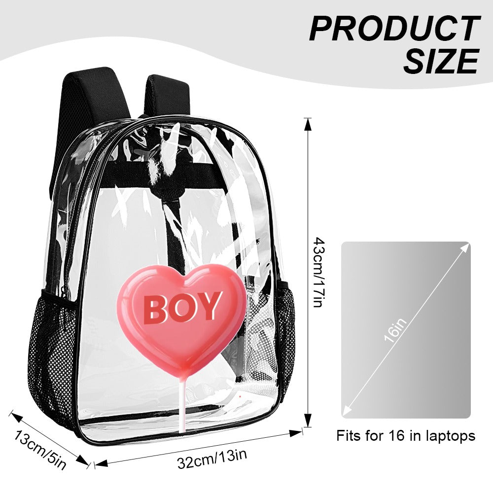 KSC's Custom Designs On Transparent Bag 17 inch New