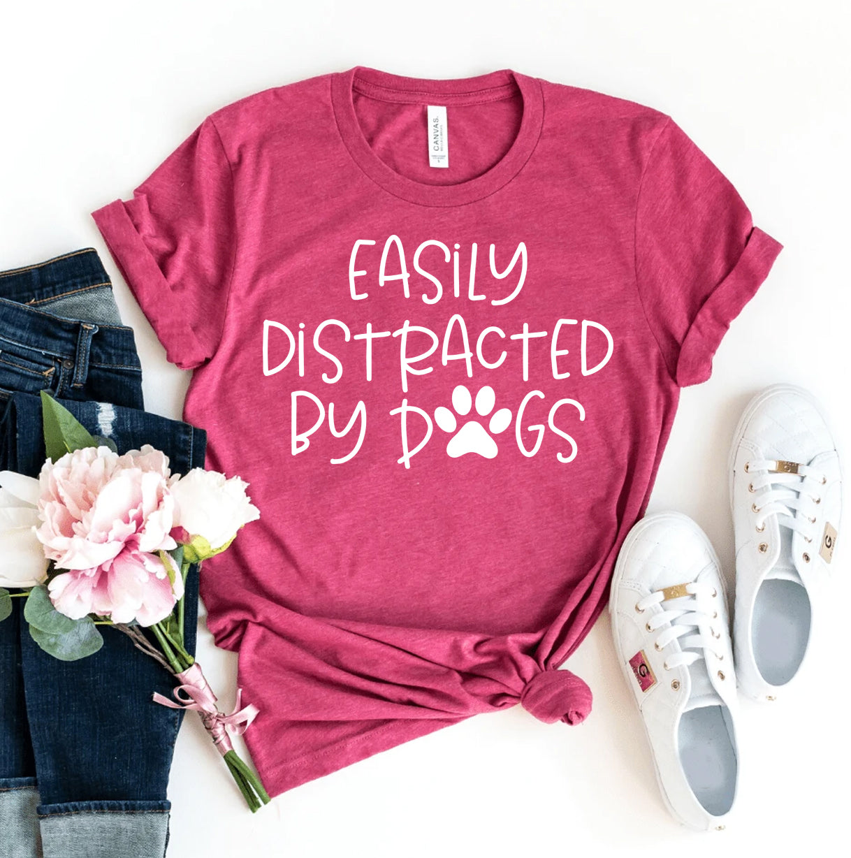 Easily Distracted By Dogs Women's T-shirt DOG LOVERS T-Shirt