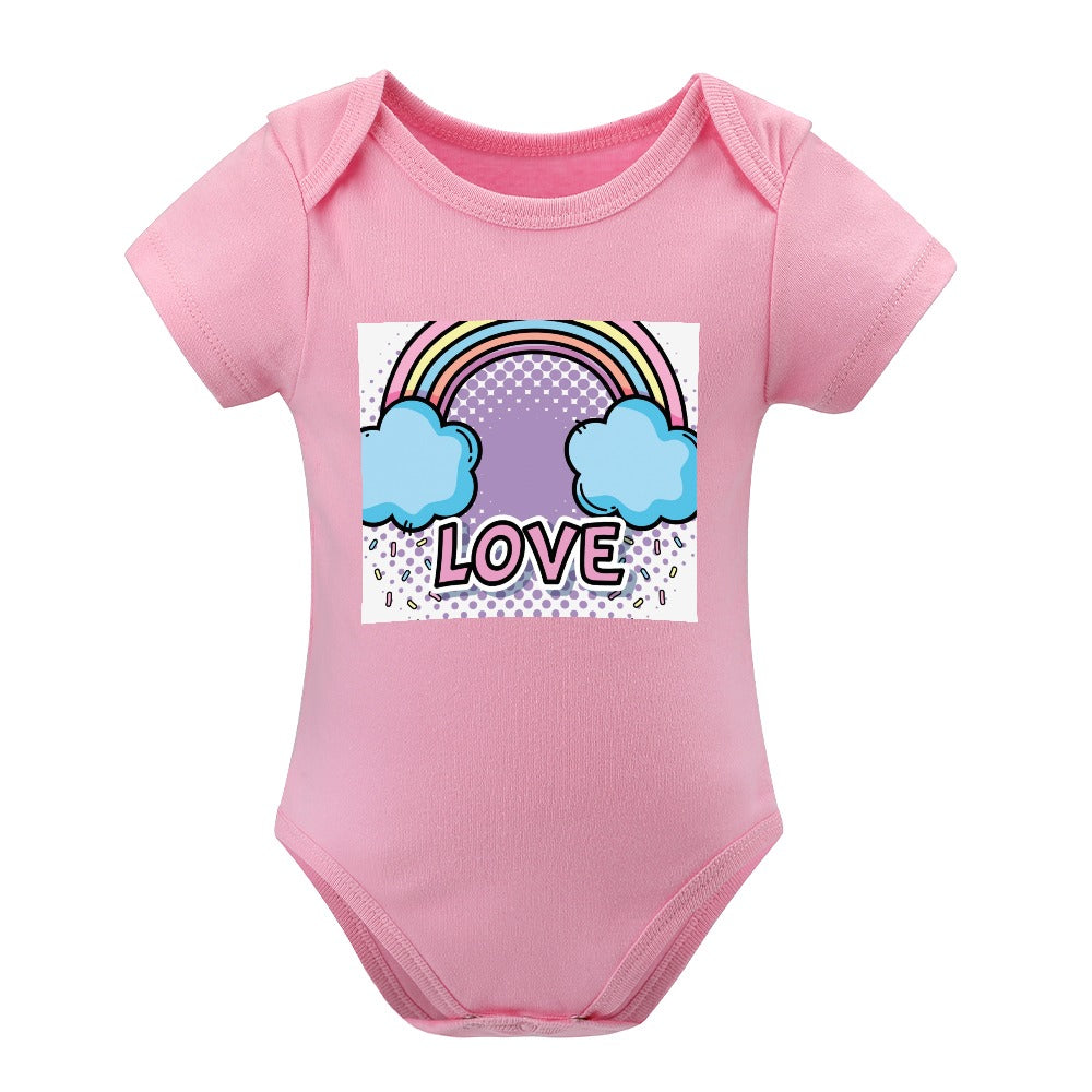 BABY GIRL CLOTHING CARTOON PRINT DESIGNS GIRL Short -Sleeve Baby's Bodysuit - CARTOON PRINTS