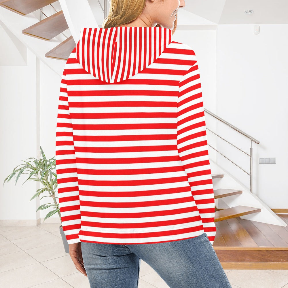 KSC's Exclusive Women's Stripe Design Hoodies Collection (10 Styles) Hoodie (Model H13)