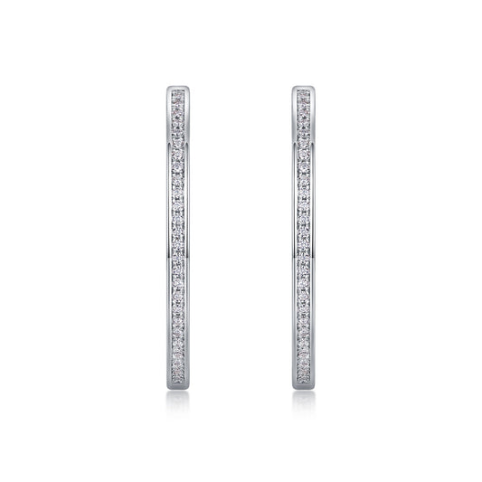 Luxurious Women Moshan Diamond Silver Ear Rings