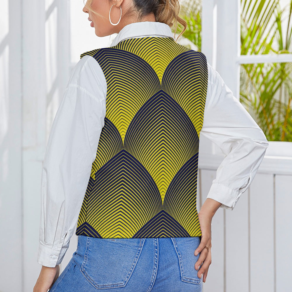 KSC's Custom Vest Designs Women's Long Sleeve Button Knit Vest