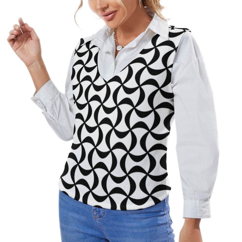 KSC's Custom Vest Designs Women's Long Sleeve Button Knit Vest