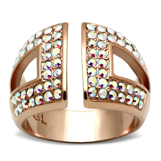 HOT ITEM -LUXURIOUS TOP GRADY CRYSTAL ROSE GOLD CRYSTAL RING GL222 - IP Rose Gold(Ion Plating) Brass Ring with Top Grade Crystal