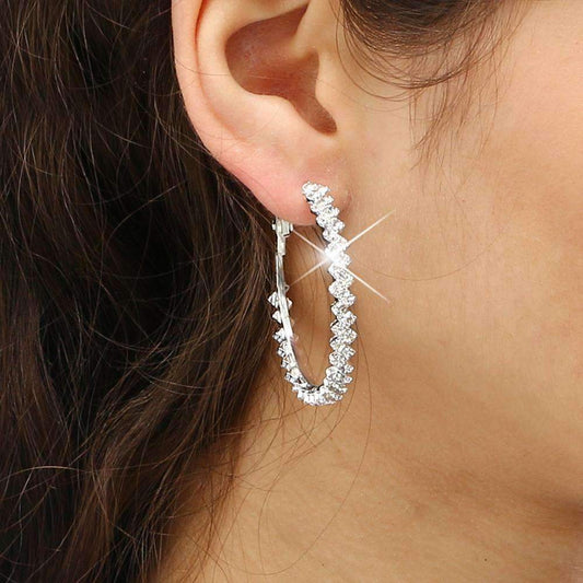 Beautiful Stylish Crystal Hoop Earrings