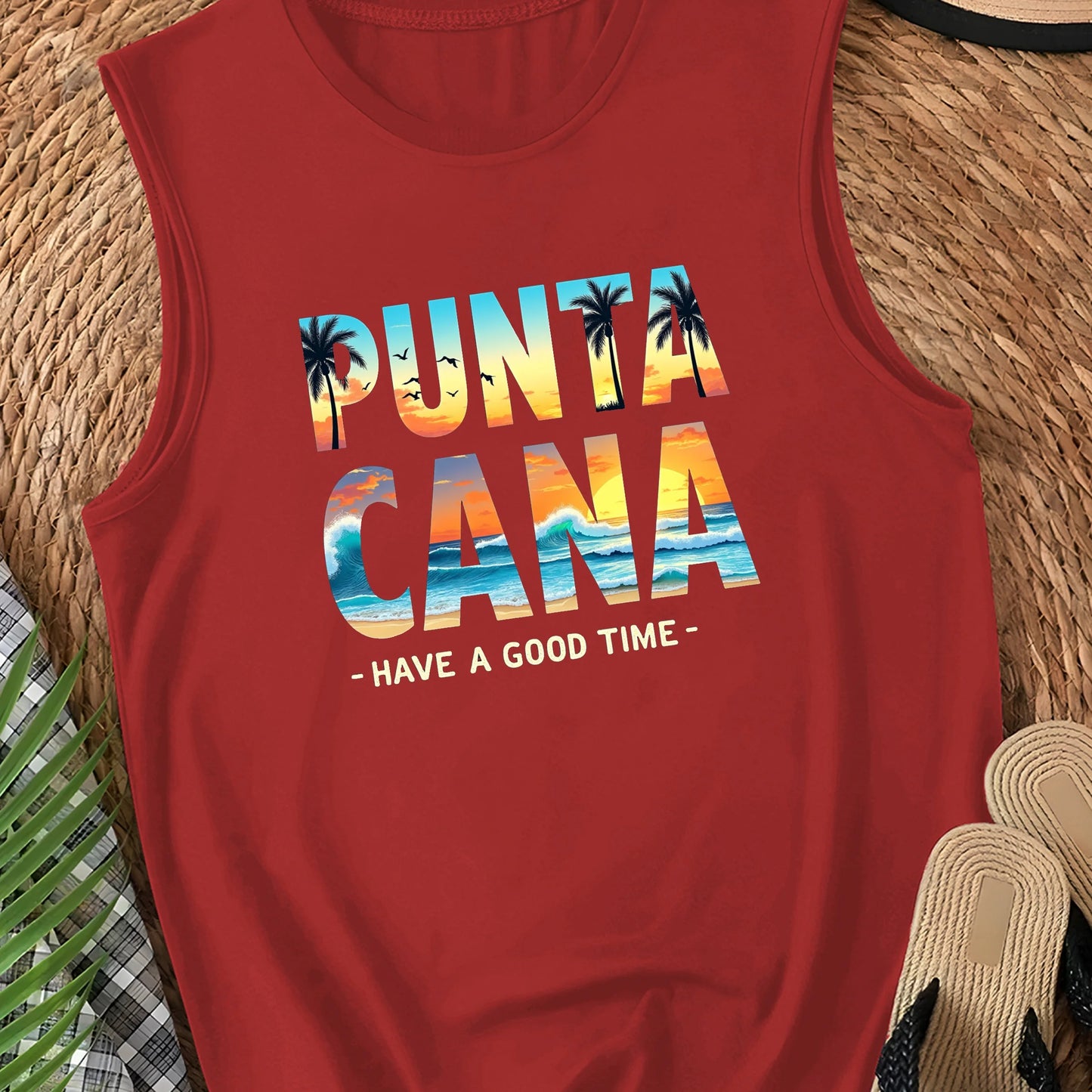 Cana tip Punta Cana beach scenes Women's casual vest