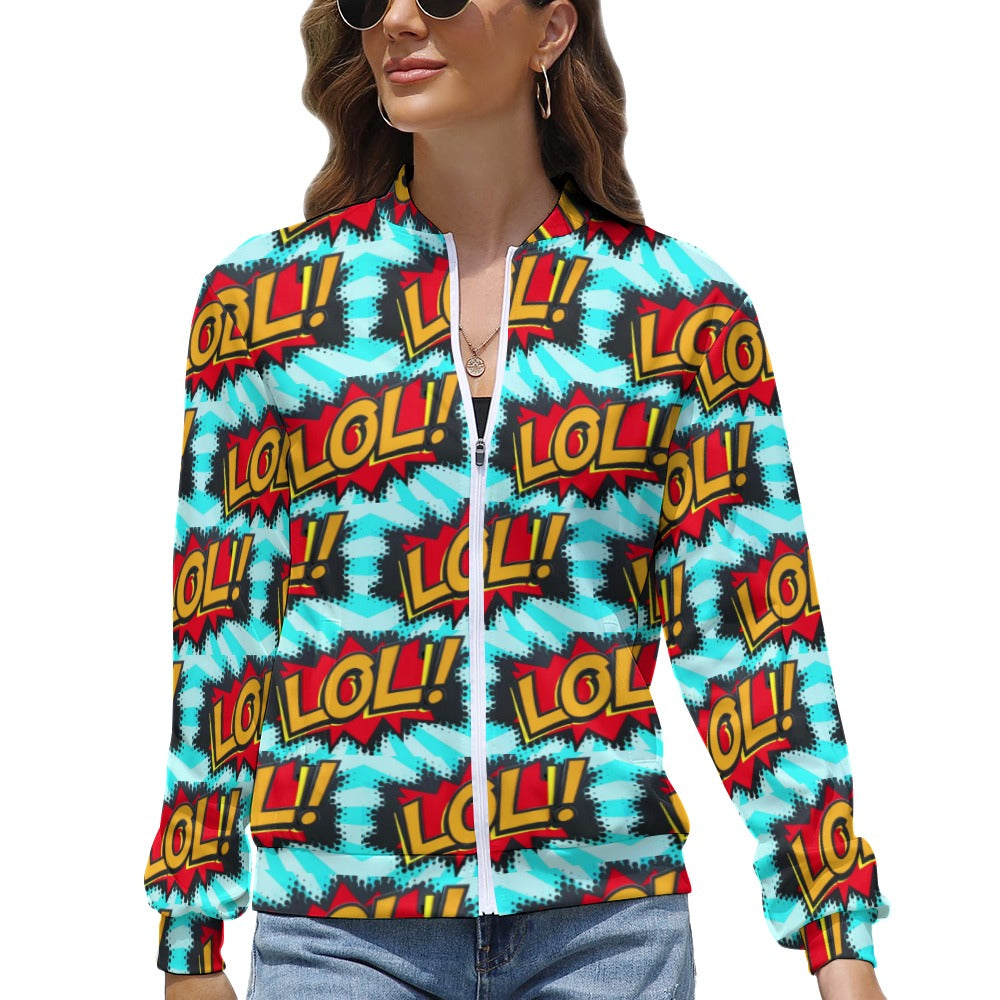 KSC's Limited Edition Pop Art Designs Women's Long Sleeve Zipper Jacket (10 Options) - KSC's Limited Edition Pop Art Collections