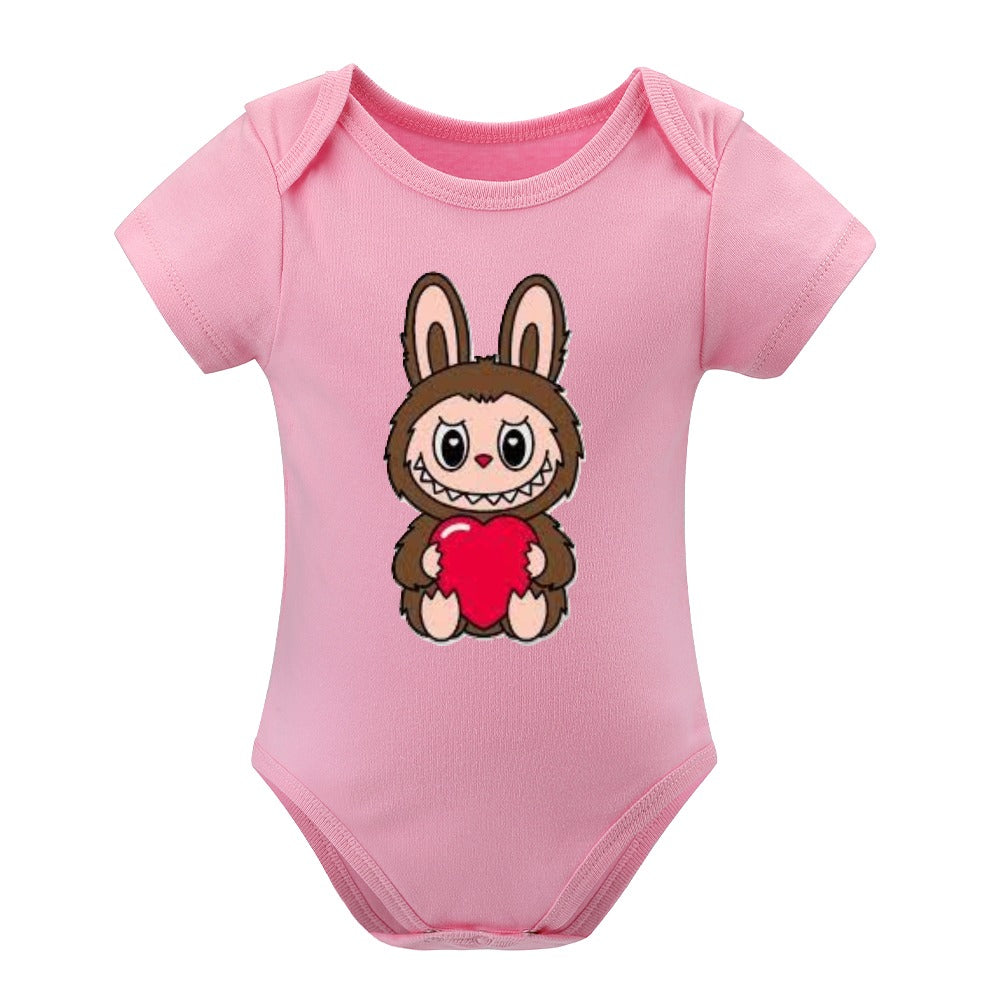 KSC's Cute Baby Labubu Girl Body Suit -Short -Sleeve Baby's Bodysuit