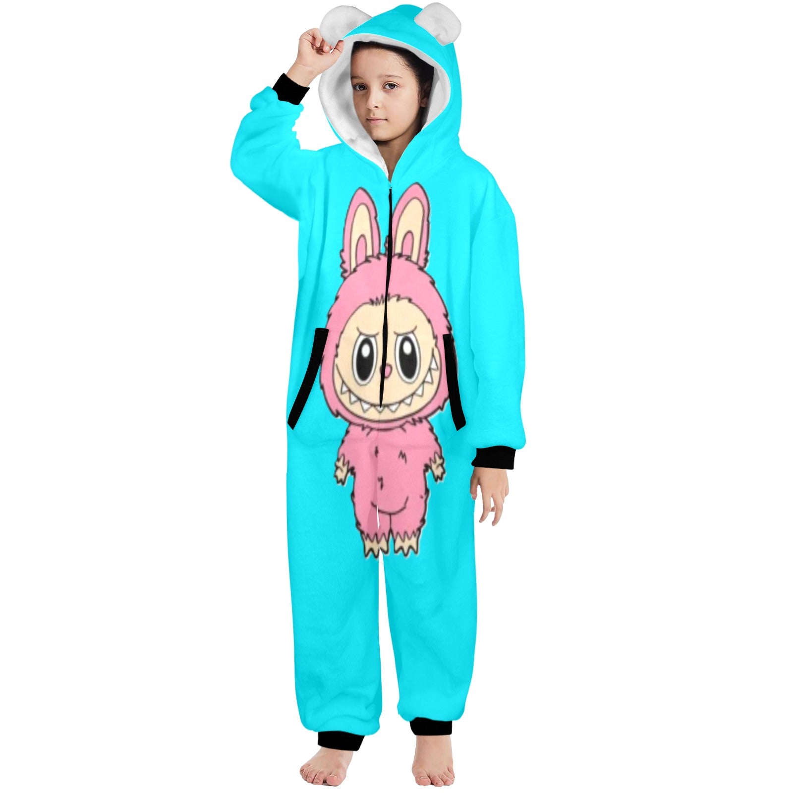 KSC's Exclusive Big Kids Onesie Labubu (8 to 15 Years) Teal Pink Labubu