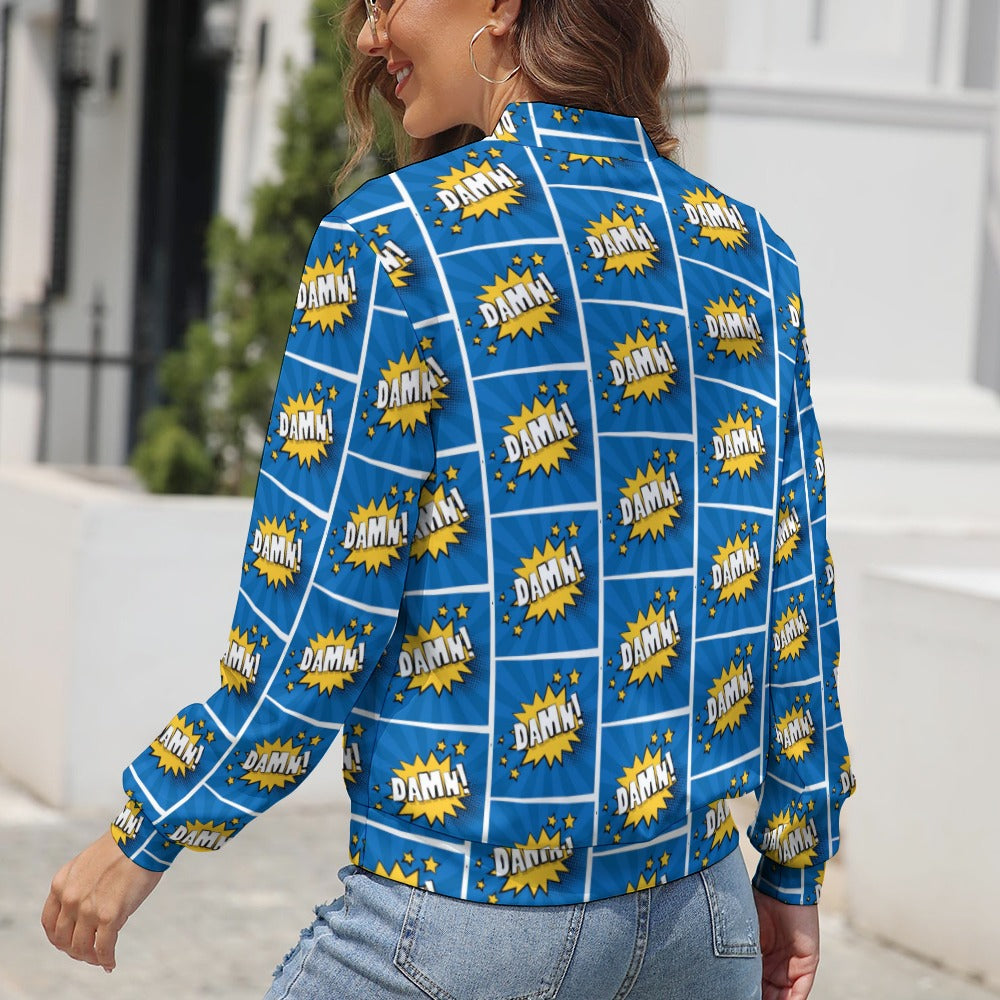 KSC's Limited Edition Pop Art Designs Women's Long Sleeve Zipper Jacket (10 Options) - KSC's Limited Edition Pop Art Collections