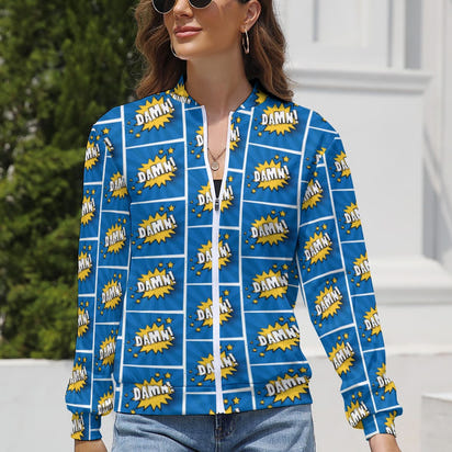 KSC's Limited Edition Pop Art Designs Women's Long Sleeve Zipper Jacket (10 Options) - KSC's Limited Edition Pop Art Collections