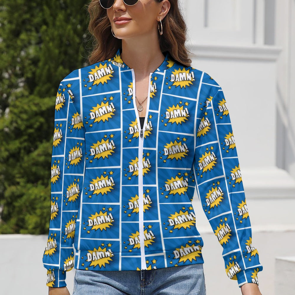KSC's Limited Edition Pop Art Designs Women's Long Sleeve Zipper Jacket (10 Options) - KSC's Limited Edition Pop Art Collections