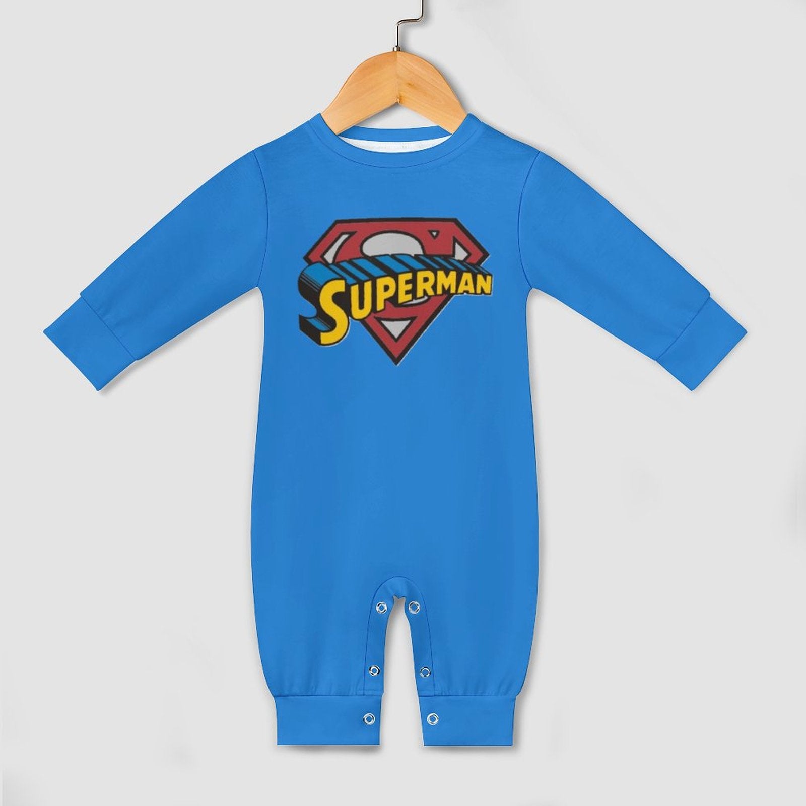 Baby Superman Long Sleeve Onesie Romper with Hat