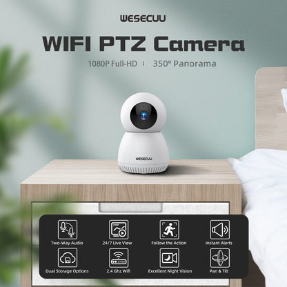 SECURITY CAMERA -WESECUU IP Camera WiFi Baby Monitor 1080P Mini Indoor CCTV Security 2MP AI Tracking Audio Video Surveillance Camera