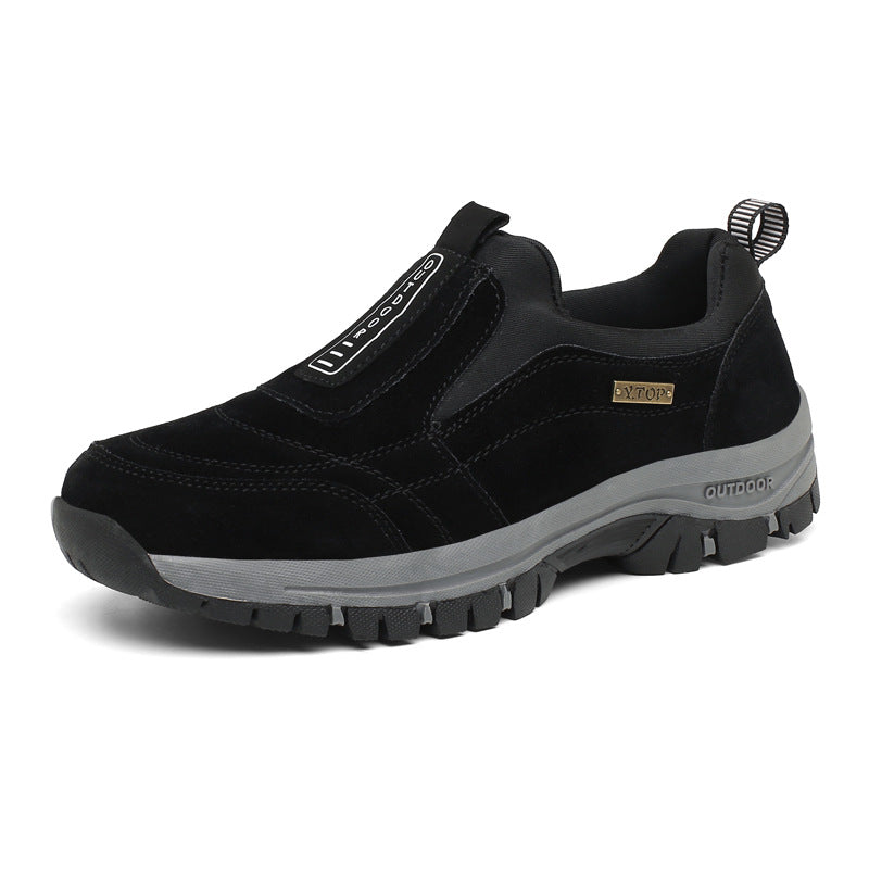 New Men's leisure walking shoes hiking shoes light large size solid color men's shoes