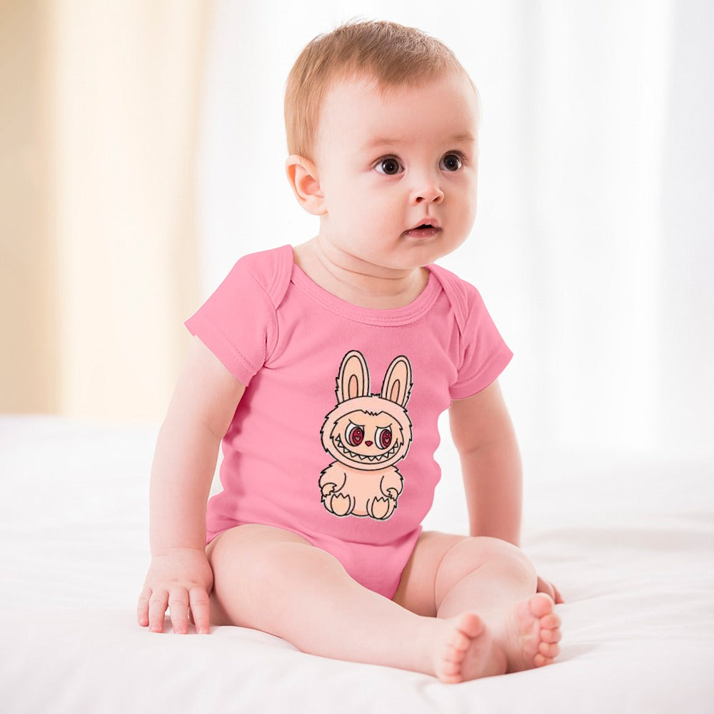 KSC's Cute Baby Labubu Girl Body Suit -Short -Sleeve Baby's Bodysuit