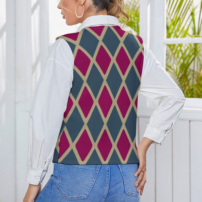 KSC's Custom Designs Women's Long Sleeve Button Knit Vest - 10 OPTIONS INSIDE