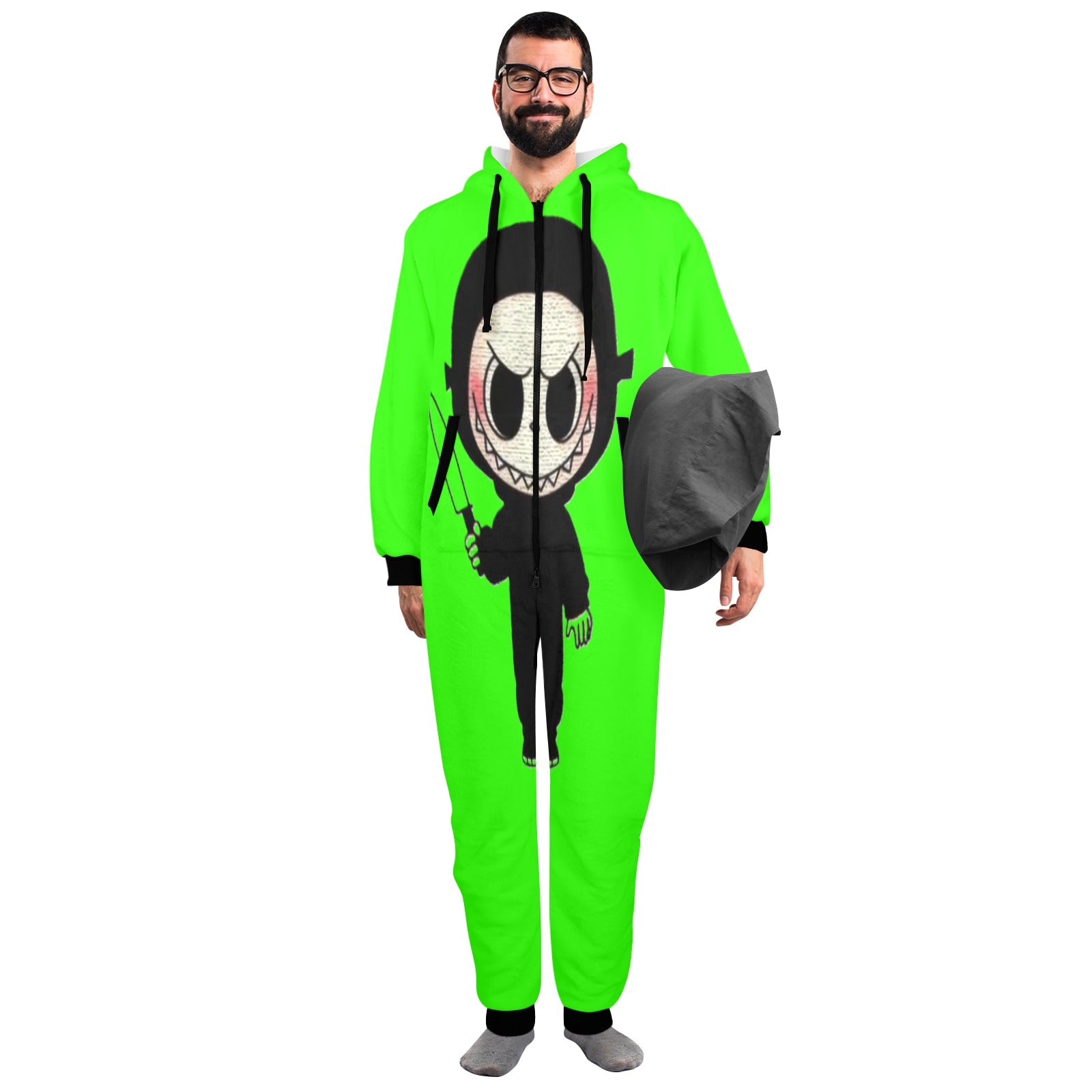 KSC's Exclusive Halloween Adult Unisex Onesie - Labubu Ghost Face Scary