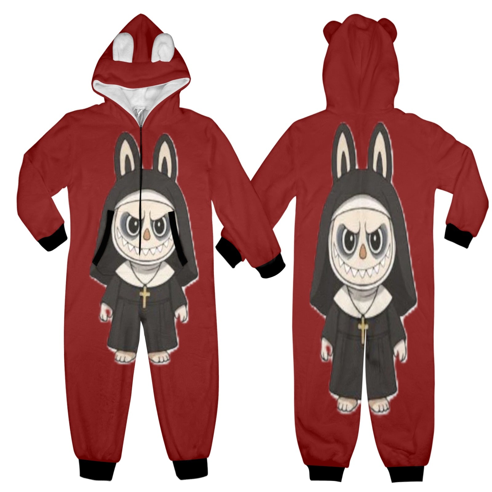 KSC's Halloween Big Kids Unisex Onesies (8 to 15 Years) The Nun Labubu