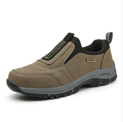New Men's leisure walking shoes hiking shoes light large size solid color men's shoes