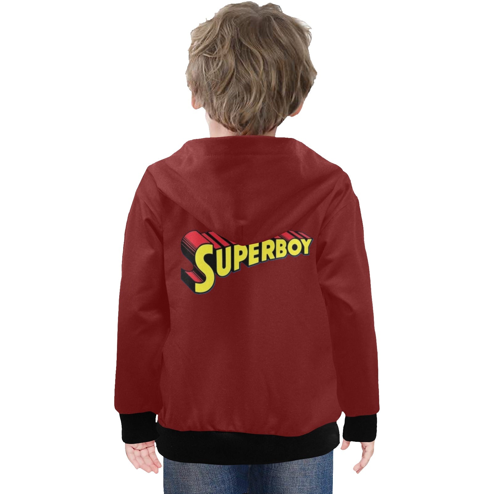 Super Hero Pattern -Little Boys' Long Sleeve Hoodie