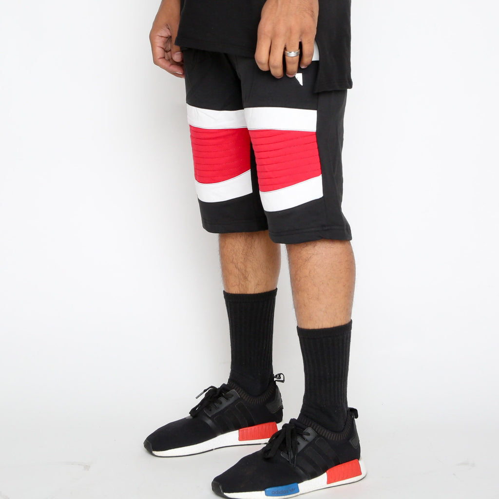MEN'S Red Stripe Moto Shorts