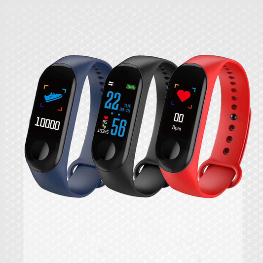 SMART FITNESS BRACELET -M3 Smart Bracelet TPU  Color Screen Bracelet Heart Rate Blood Pressure Bluetooth Exercise Step Meter