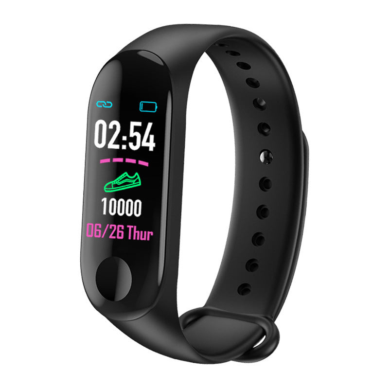 SMART FITNESS BRACELET -M3 Smart Bracelet TPU  Color Screen Bracelet Heart Rate Blood Pressure Bluetooth Exercise Step Meter