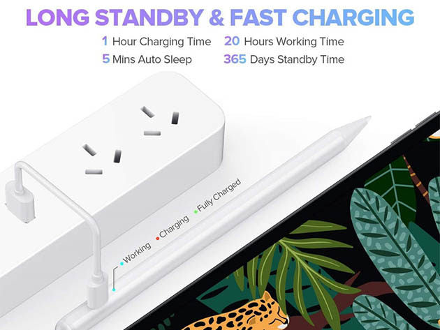 Stylus Pen for iPad 9th &10th Generation-2X, Fast Charge Active Pencil Compatible with 2018-2023 Apple iPad Pro11&12.9 iPad Air 3/4/5,iPad 6-10