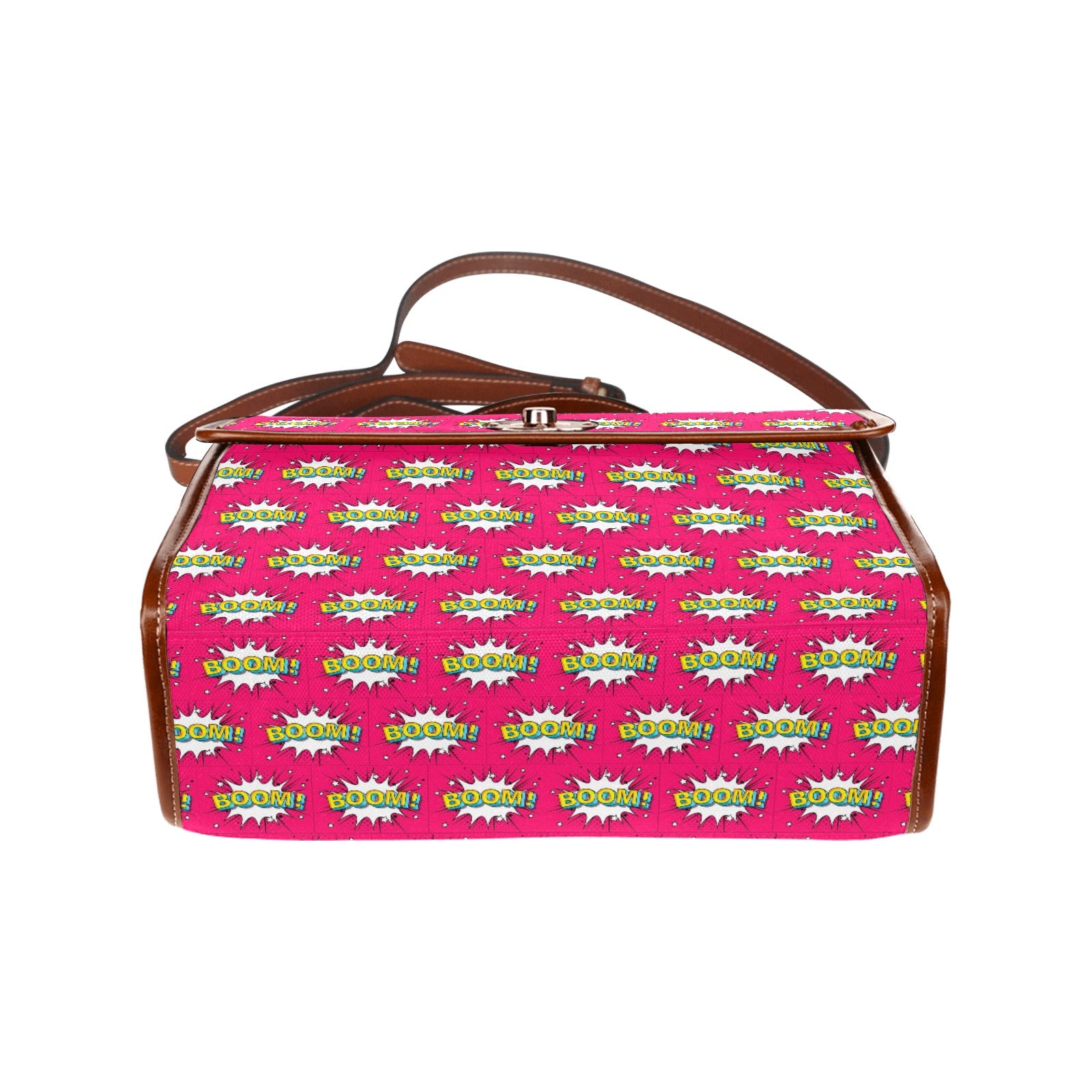 KSC's Custom Design's Waterproof Hand Bag-Brown Handle - 10 Options -Awesome Deal - Pop Art Designs, Polka Dots, Geometric Patterns