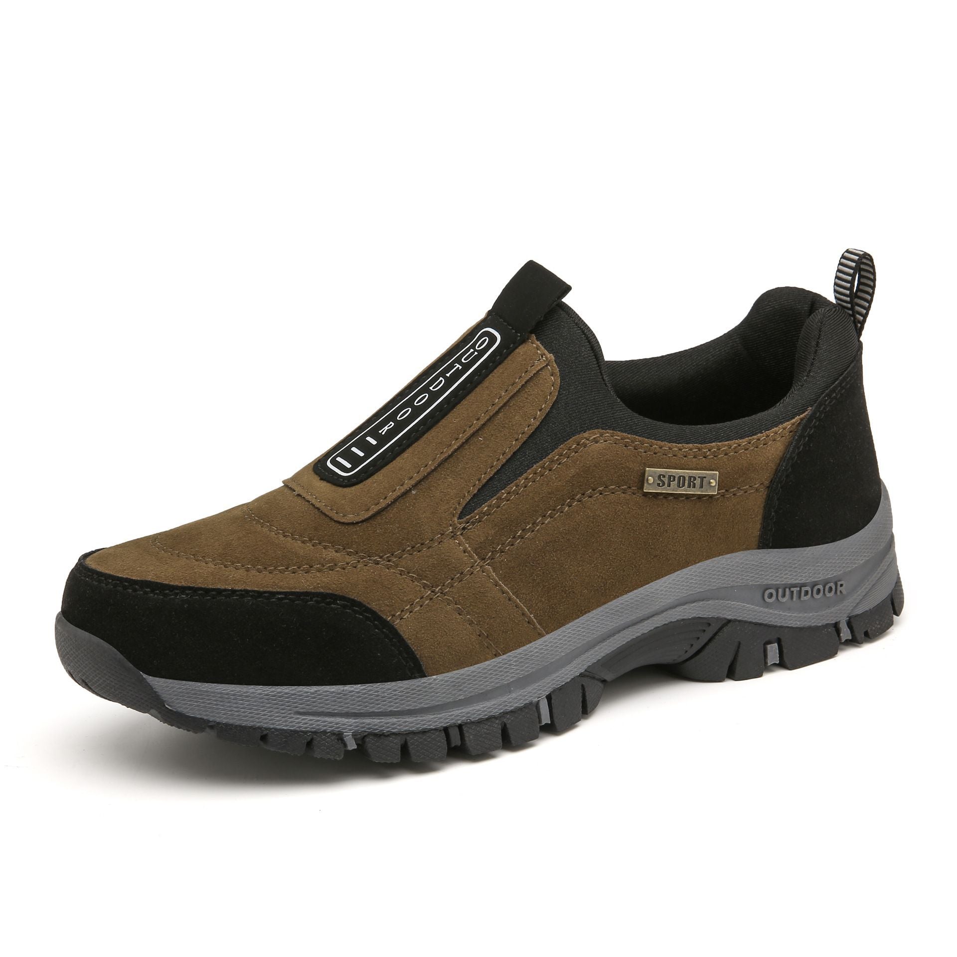 New Men's leisure walking shoes hiking shoes light large size solid color men's shoes