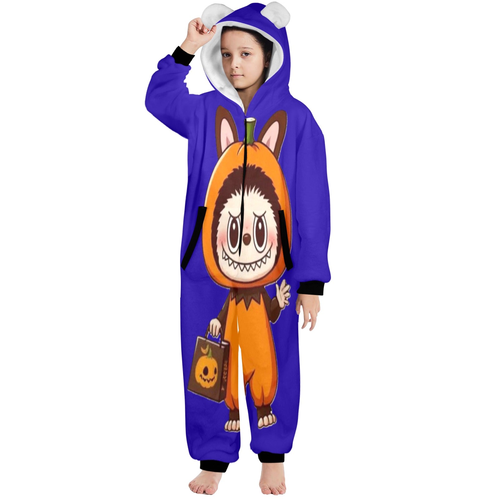 KSC's Halloween Big Kids Unisex Onesies (8 to 15 Years) Pumpkin Man Labubu