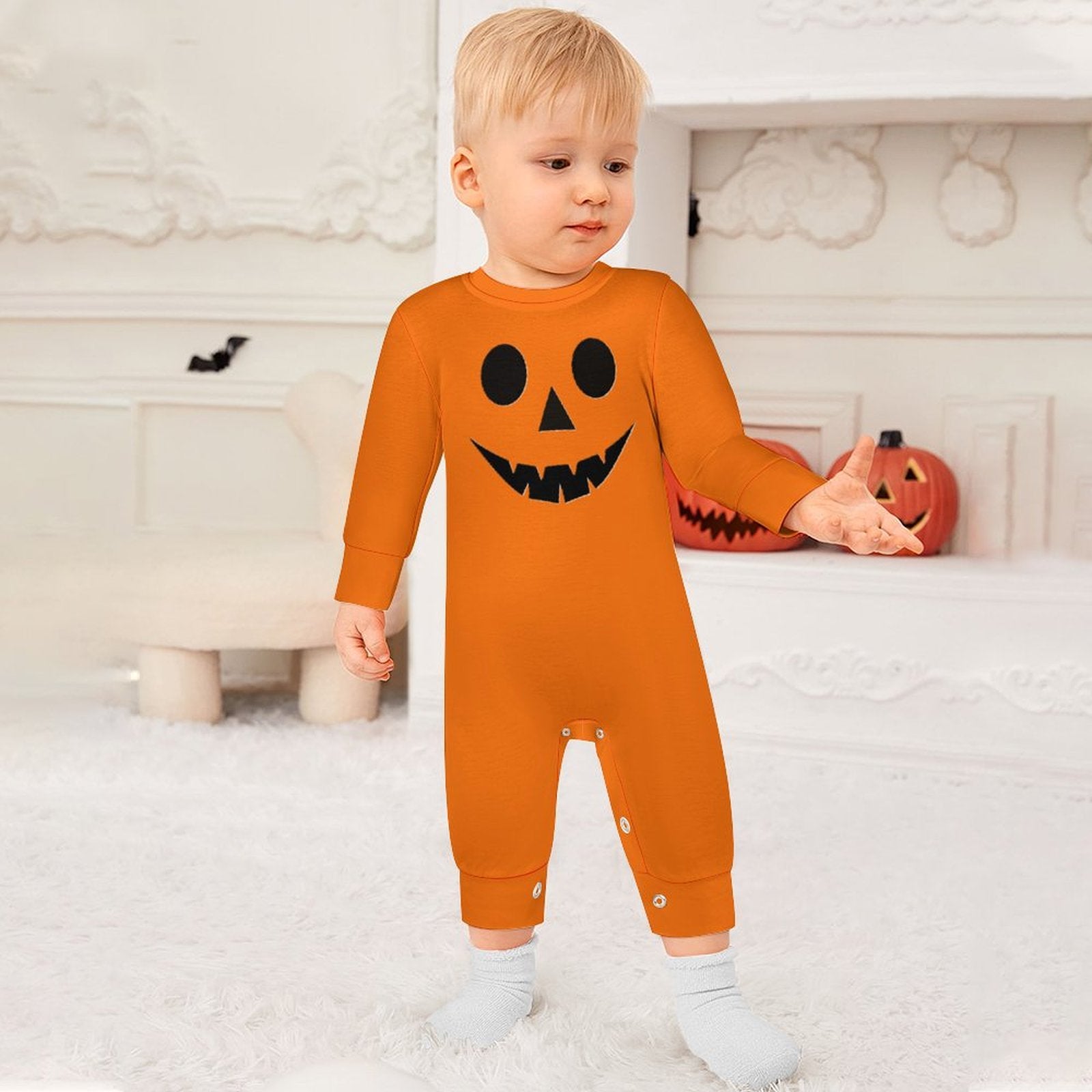 Baby Halloween Pumpkin Long-sleeve Onesie Set Type 1