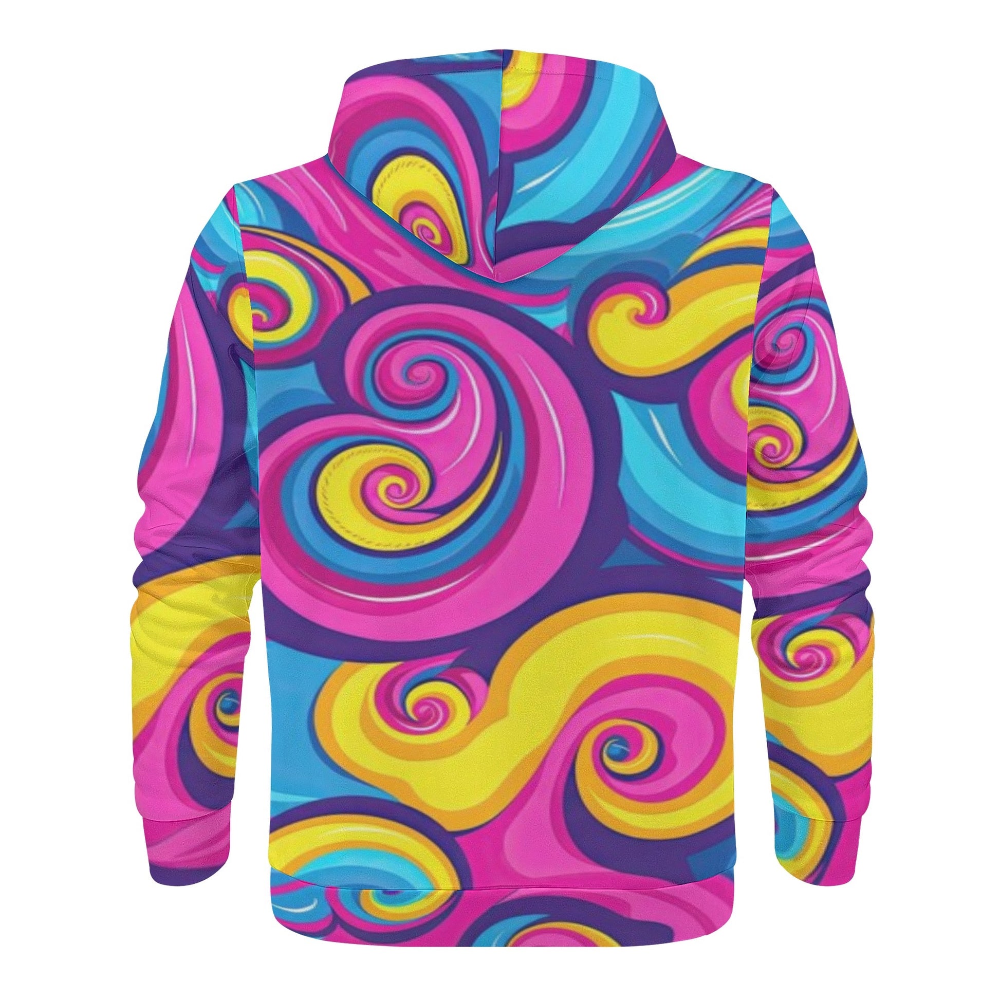 Unisex Pop Art Hooded Sweatshirt: Bold Swirl Design in Psychedelic Colors - KSCs Limited Edition Collection