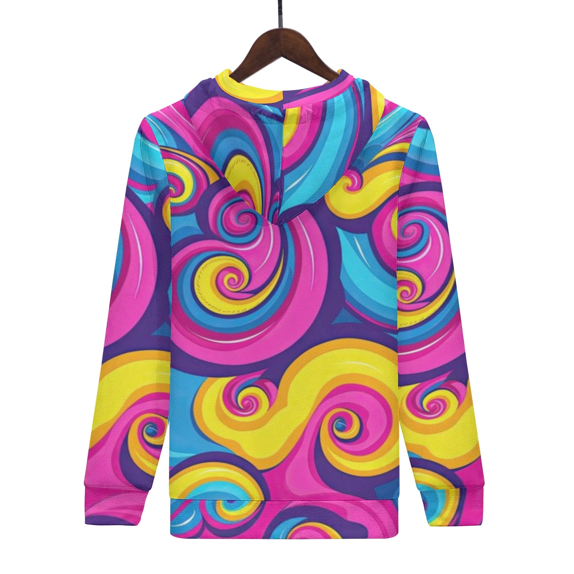 Unisex Pop Art Hooded Sweatshirt: Bold Swirl Design in Psychedelic Colors - KSCs Limited Edition Collection
