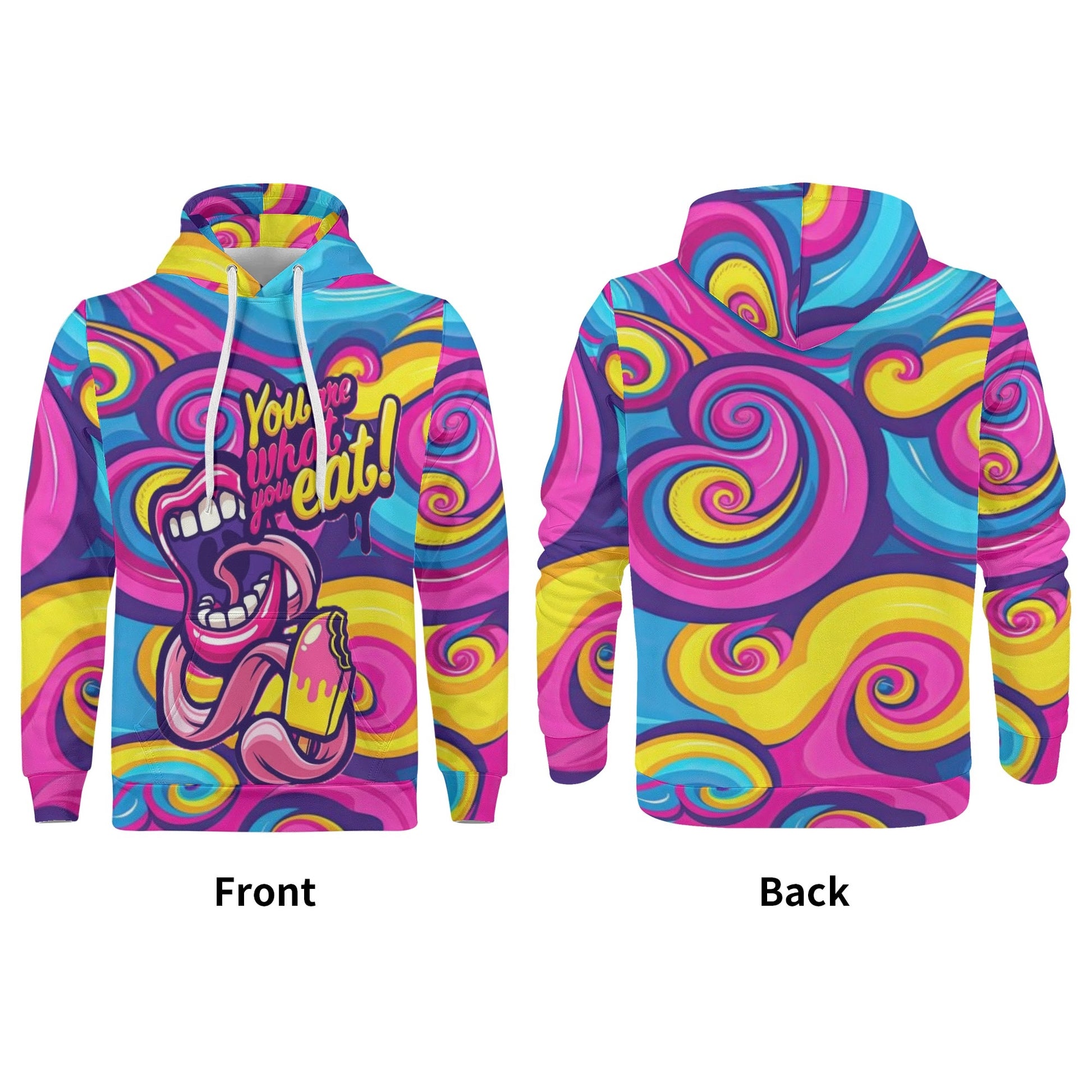 Unisex Pop Art Hooded Sweatshirt: Bold Swirl Design in Psychedelic Colors - KSCs Limited Edition Collection