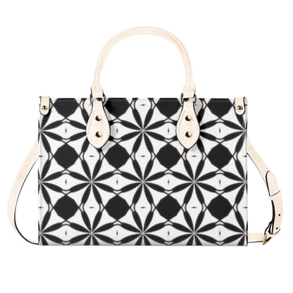 New Black White Geometric Designer Style Luxury Limited Handbag -Luxury Women PU Leather Handbag