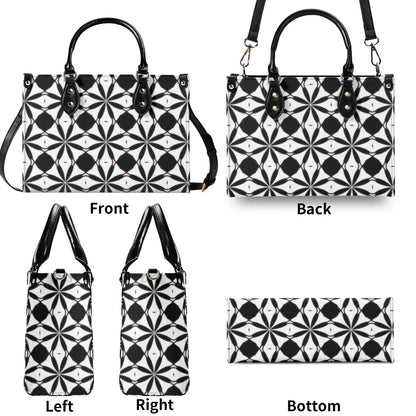 New Black White Geometric Designer Style Luxury Limited Handbag -Luxury Women PU Leather Handbag
