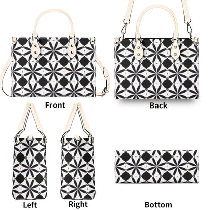New Black White Geometric Designer Style Luxury Limited Handbag -Luxury Women PU Leather Handbag