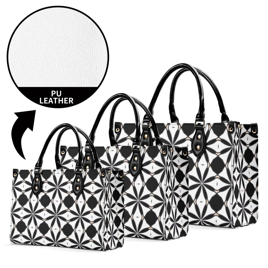 New Black White Geometric Designer Style Luxury Limited Handbag -Luxury Women PU Leather Handbag