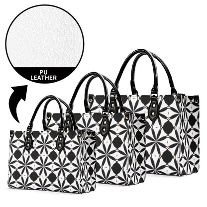New Black White Geometric Designer Style Luxury Limited Handbag -Luxury Women PU Leather Handbag