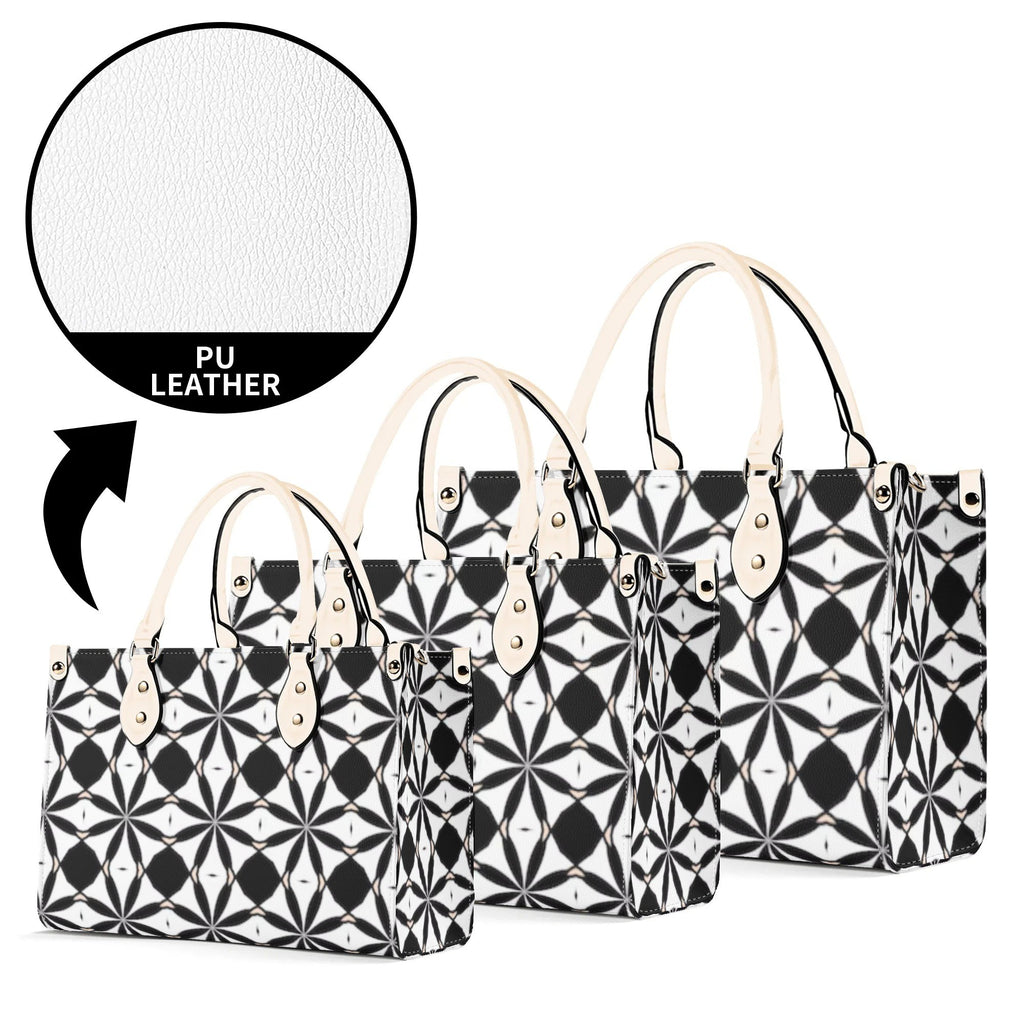 New Black White Geometric Designer Style Luxury Limited Handbag -Luxury Women PU Leather Handbag